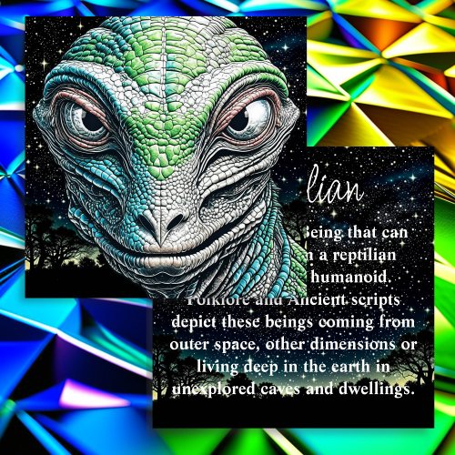 Reptilian Lizard Man Alien Extraterrestrial Being Note Card