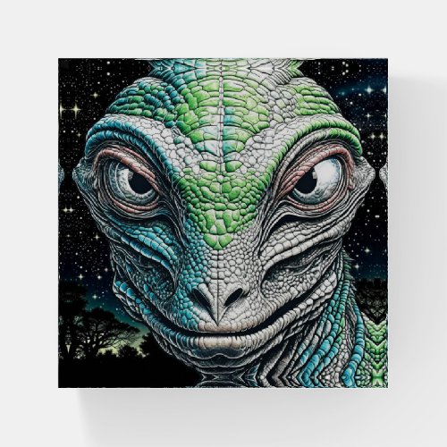 Reptilian Lizard Man Alien Extraterrestrial Being  Paperweight