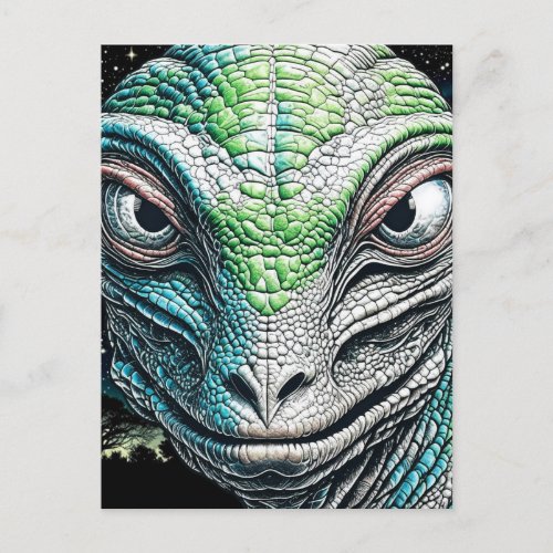 Reptilian Lizard Man Alien Extraterrestrial Being Postcard