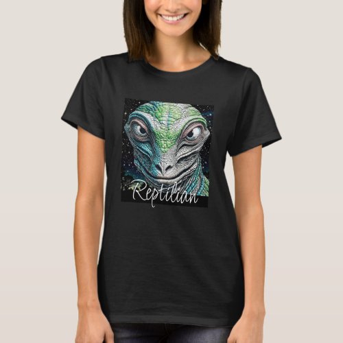Reptilian Lizard Man Alien Extraterrestrial Being  T_Shirt