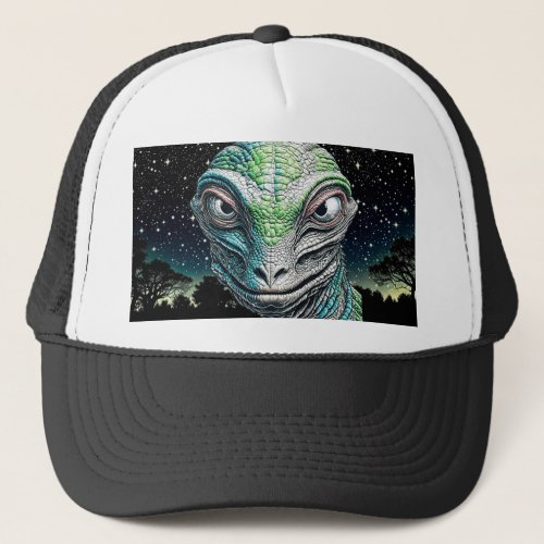 Reptilian Lizard Man Alien Extraterrestrial Being  Trucker Hat