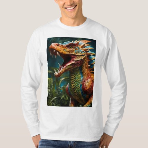 Reptilian Style Lizard Print Mens Fashion Grap T_Shirt