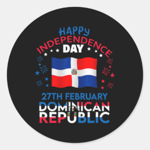 Republic 180th Independence Day Dominican Flag Classic Round Sticker