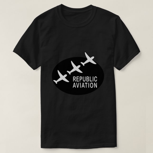 Republic Aviation Repro Logo (Black Ver.) Essentia T-Shirt (Design Front)