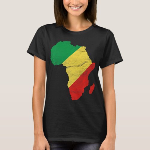 Republic Congo Flag Africa Continent Silhouette Co T_Shirt
