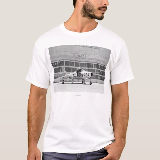 Republic F-84F on the Ramp at Moffett Field T-Shirt (Front)