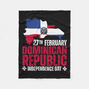 Republic Independence Day Dominican Flag And Map  Fleece Blanket