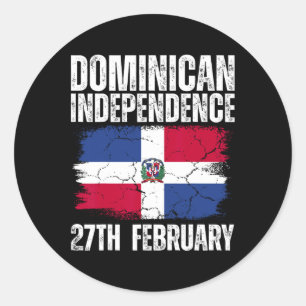 Republic Independence Day Dominican Republic Flag  Classic Round Sticker