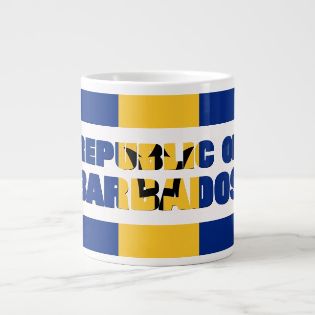 REPUBLIC OF BARBADOS Monogram Giant Coffee Mug (Front)