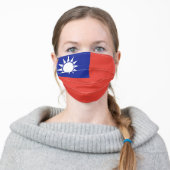 Republic of China (TAIWAN) flag Adult Cloth Face Mask (Worn)