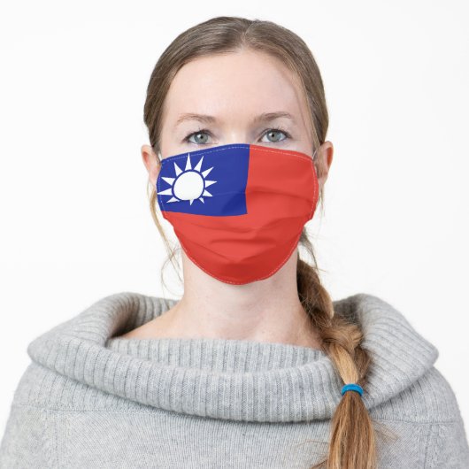 Republic of China (TAIWAN) flag Adult Cloth Face Mask (Worn)