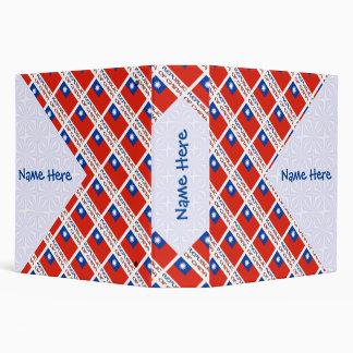 Republic of China Taiwan Flag Tiled Personalized  3 Ring Binder