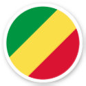 Republic of Congo Flag Round Sticker