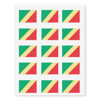 Republic of Congo Flag Temporary Tattoos