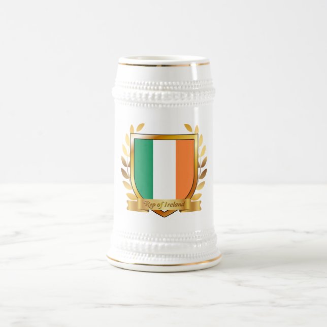 Republic of Ireland Flag Shield Beer Stein (Center)