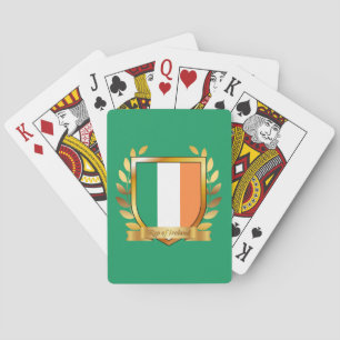 Republic of Ireland Flag Shield Poker Cards