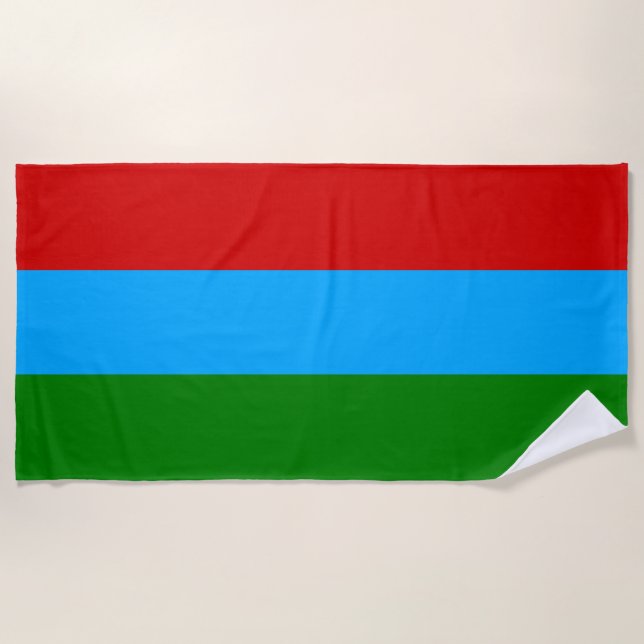 Republic of Karelia Flag Beach Towel (Front)