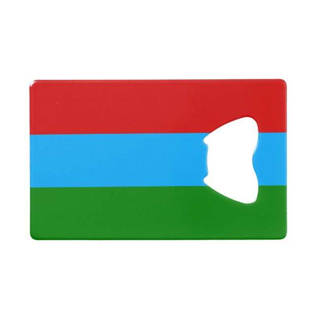 Republic of Karelia Flag Credit Card Bottle Opener (Front (Horizontal))