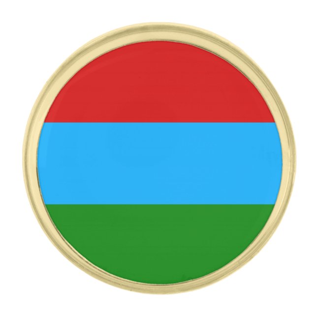 Republic of Karelia Flag Gold Finish Lapel Pin (Front)