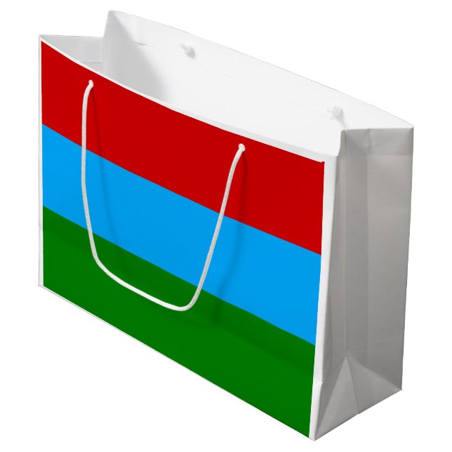 Republic of Karelia Flag Large Gift Bag (Front Angled)