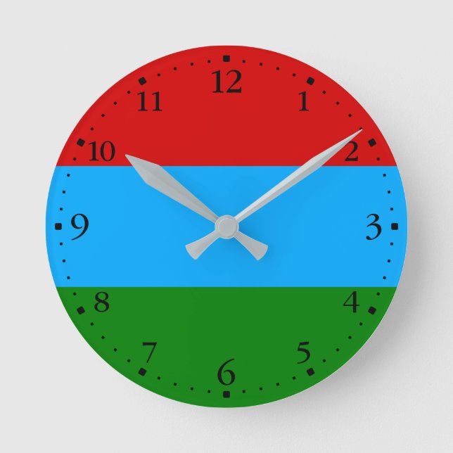 Republic of Karelia Flag Round Clock (Front)