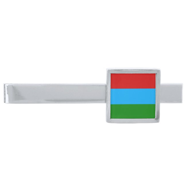 Republic of Karelia Flag Silver Finish Tie Bar (Front)