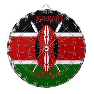 Republic of Kenya National Flag Black red green Ar Dart Board