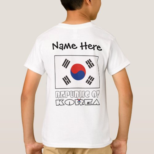 Republic of Korea and South Korean Flag Your Name T_Shirt