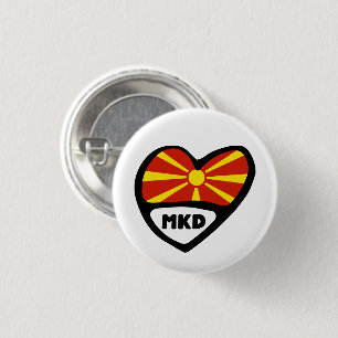 Republic of Macedonia Country Code Flag Heart Button
