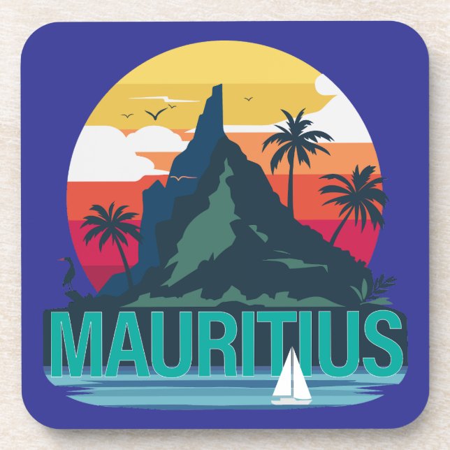 Republic of Mauritius Beverage Coaster (Front)