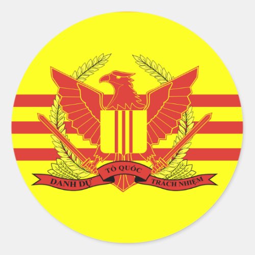 Republic of South Vietnam Military Forces Flag Classic Round Sticker