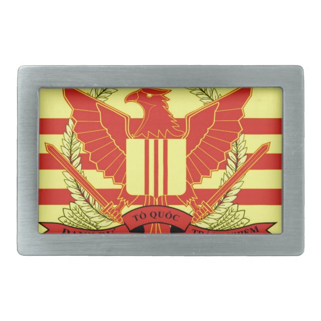 Republic of South Vietnam Military Forces Flag Rectangular Belt Buckle (Front)