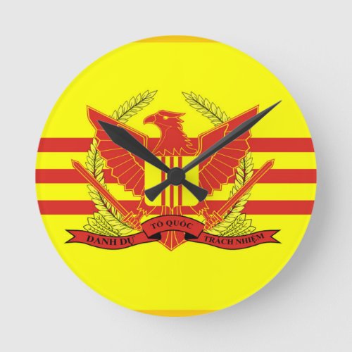 Republic of South Vietnam Military Forces Flag Round Clock