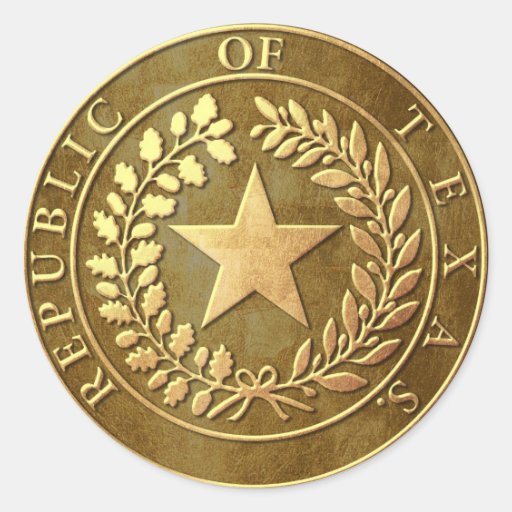 Republic of Texas Seal Classic Round Sticker | Zazzle