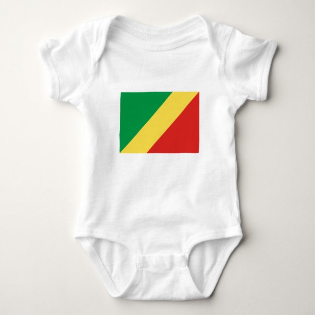 Republic of the Congo Flag Baby Bodysuit (Front)