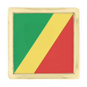 Republic of the Congo Flag Gold Finish Lapel Pin