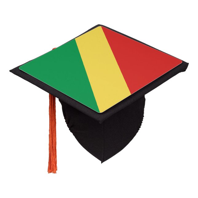 Republic of the Congo Flag Graduation Cap Topper (Angled)