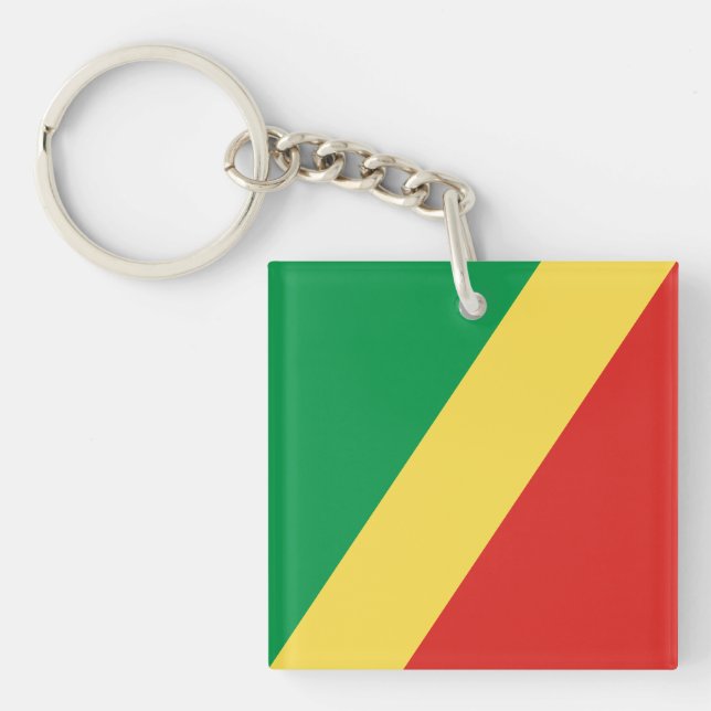 Republic of the Congo Flag Keychain (Front)