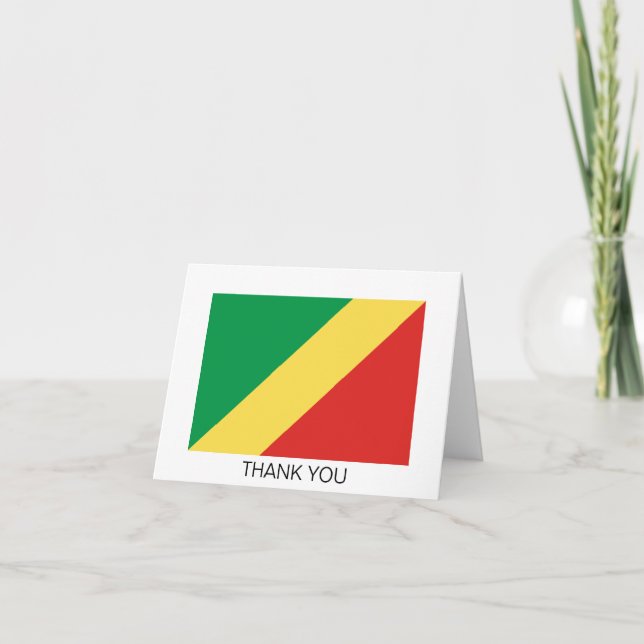 Republic of the Congo Flag Letterpress Thank You Card (Front)