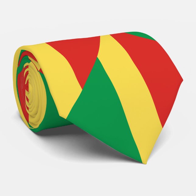 Republic of the Congo Flag Neck Tie (Rolled)