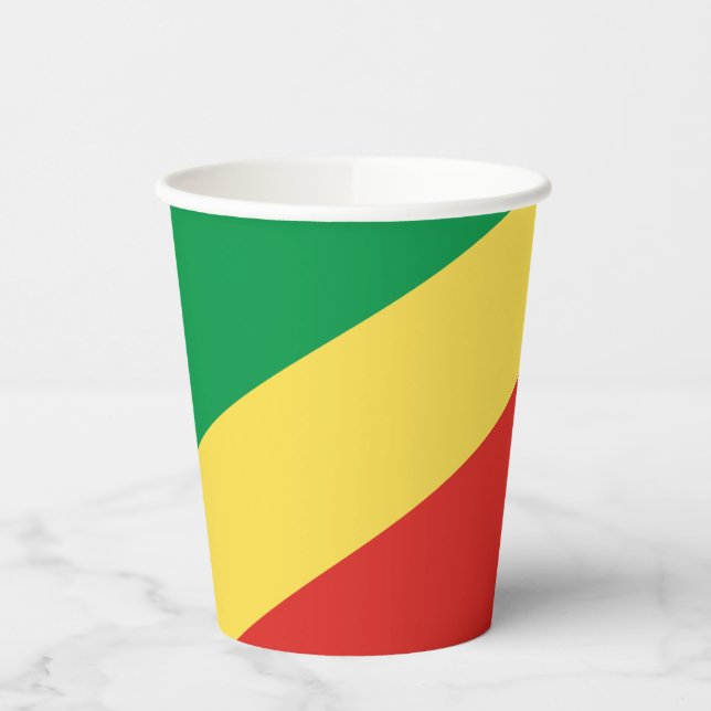 Republic of the Congo Flag Paper Cups (Left)