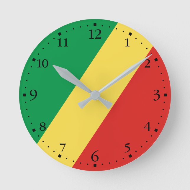 Republic of the Congo Flag Round Clock (Front)