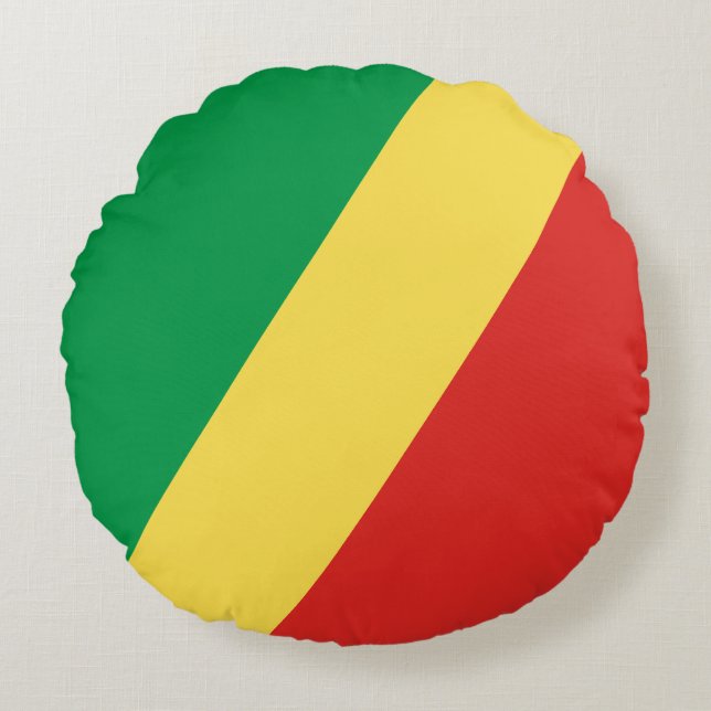 Republic of the Congo Flag Round Pillow (Front)