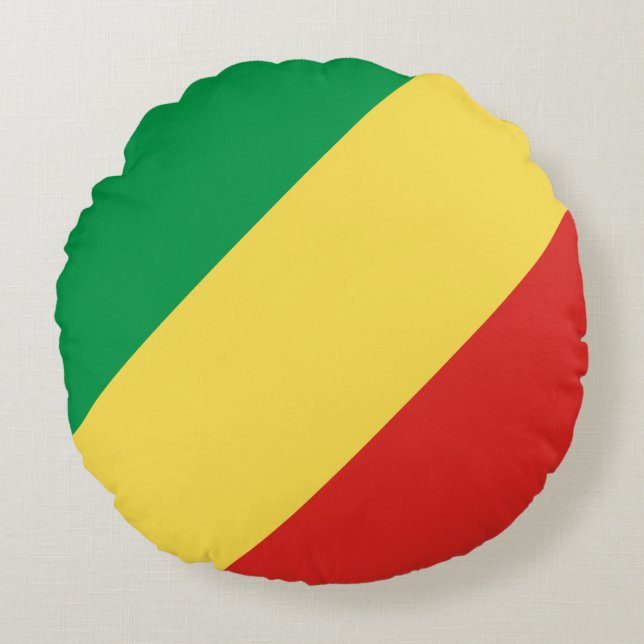 Republic of the Congo Flag Round Pillow (Front)