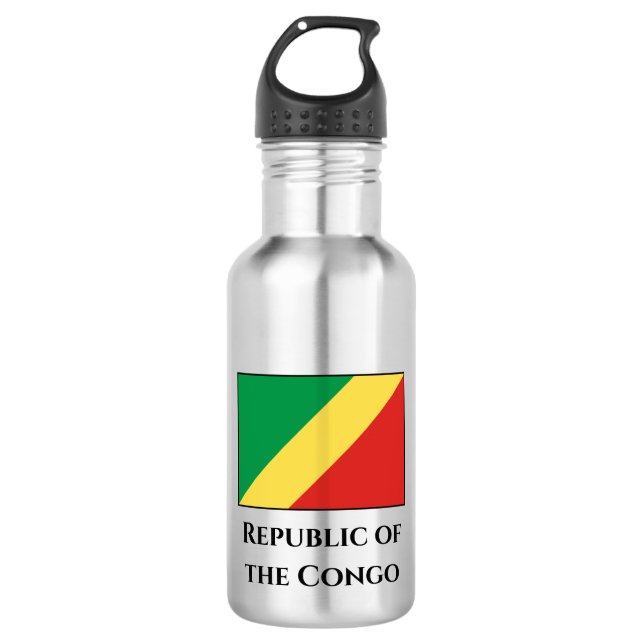 Republic of the Congo Flag Stainless Steel Water Bottle (Front)