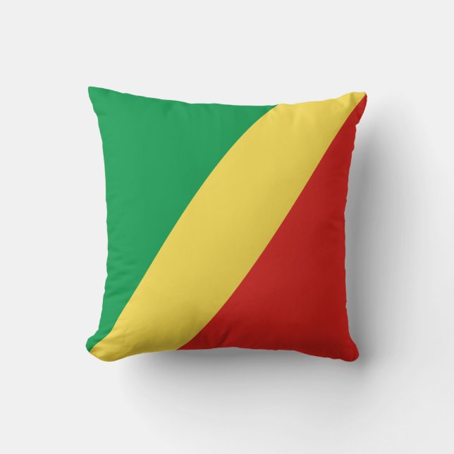 Republic of the Congo Flag Throw Pillow (Front)