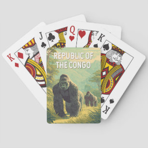 Republic of the Congo Illustration Travel Art Poker Cards