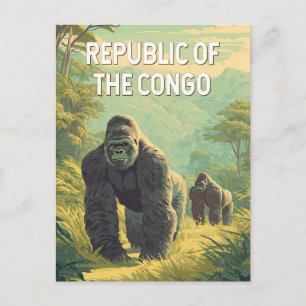 Republic of the Congo Illustration Travel Art Postcard