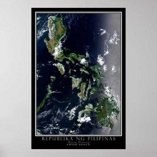 Republic of the Philippines Satellite Poster Map