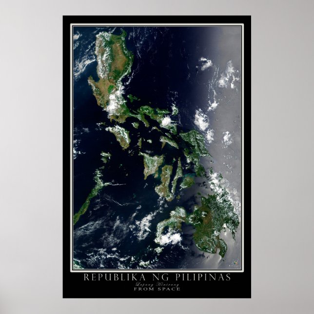 Republic of the Philippines Satellite Poster Map (Front)